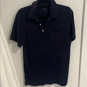 Crew Men's Navy Terry Polo Shirt